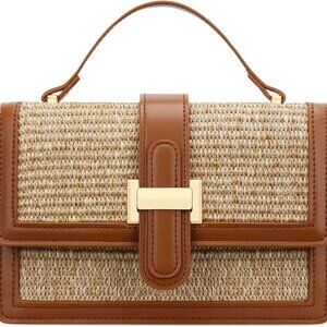 Top Handle Straw Crossbody Bags for Women, Summer Straw Purses and Handbags Shou